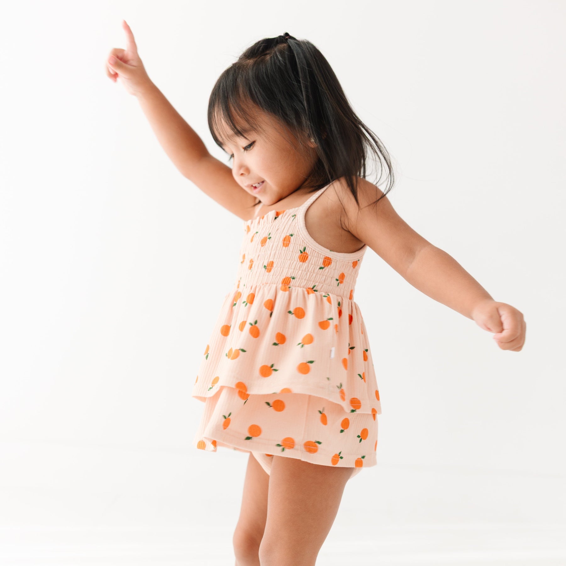 Oranges Small Ribbed Ruffle Romper