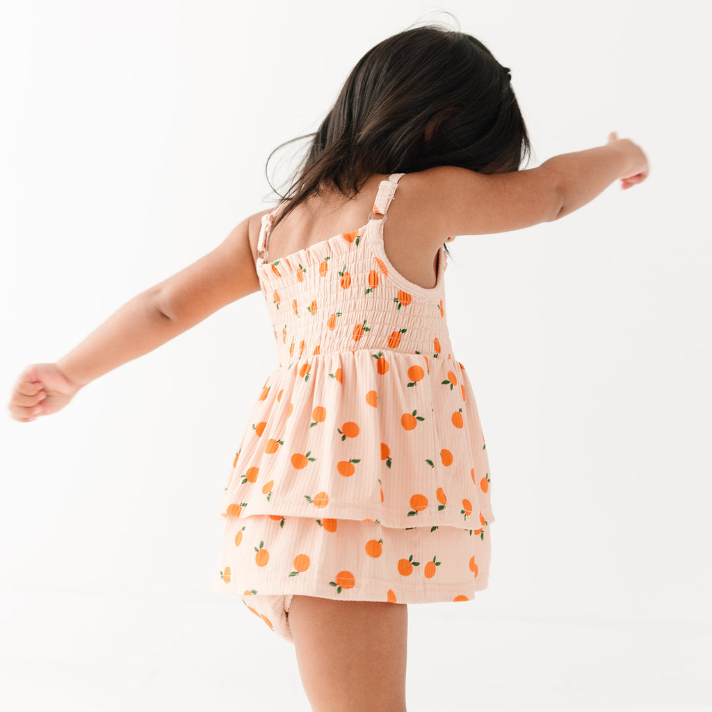 Oranges Small Ribbed Ruffle Romper