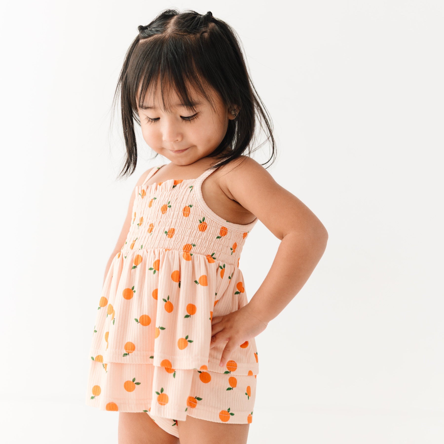 Oranges Small Ribbed Ruffle Romper