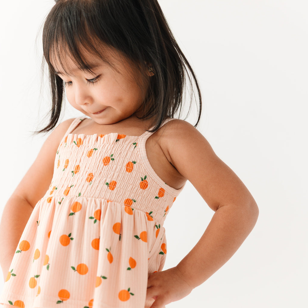 Oranges Small Ribbed Ruffle Romper