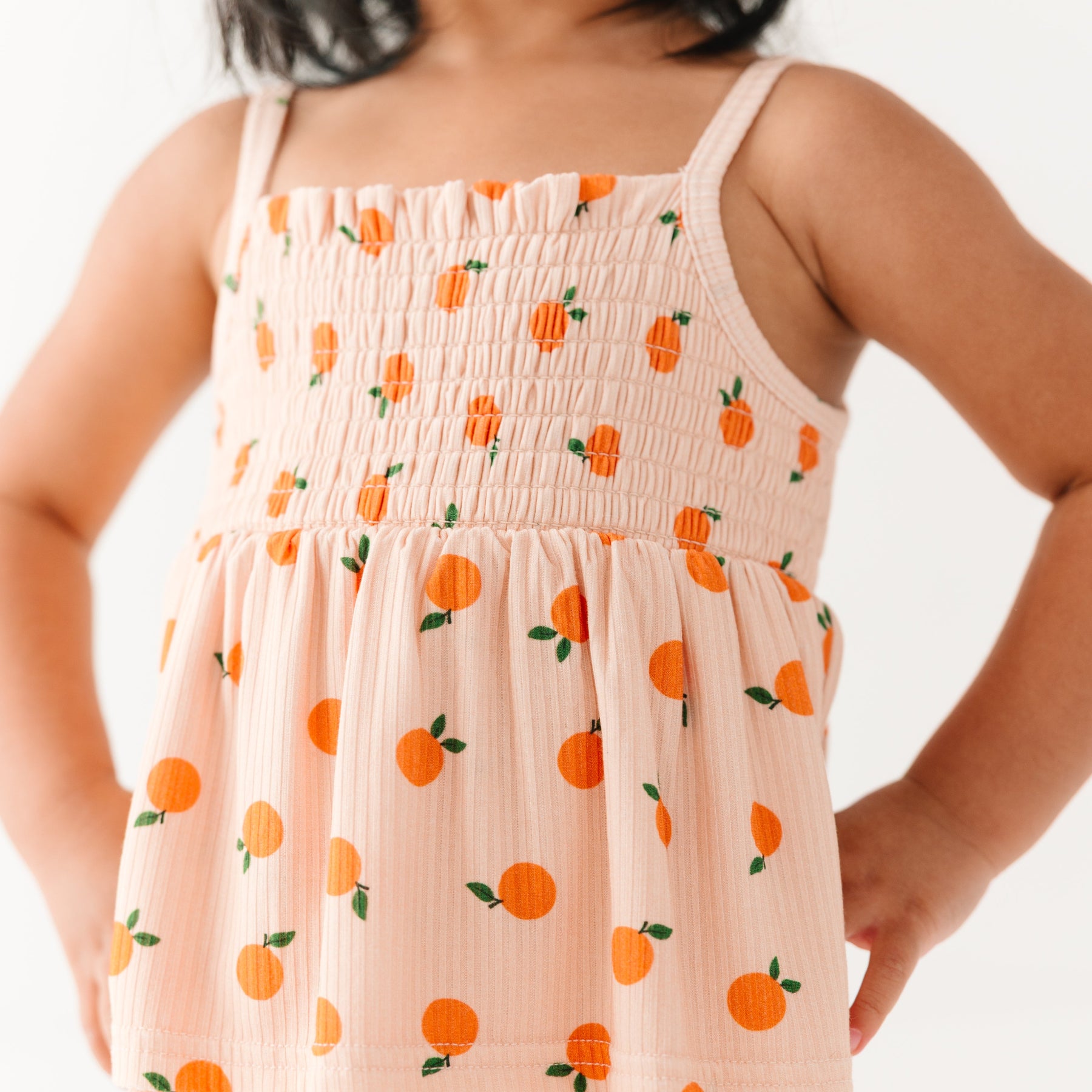 Oranges Small Ribbed Ruffle Romper