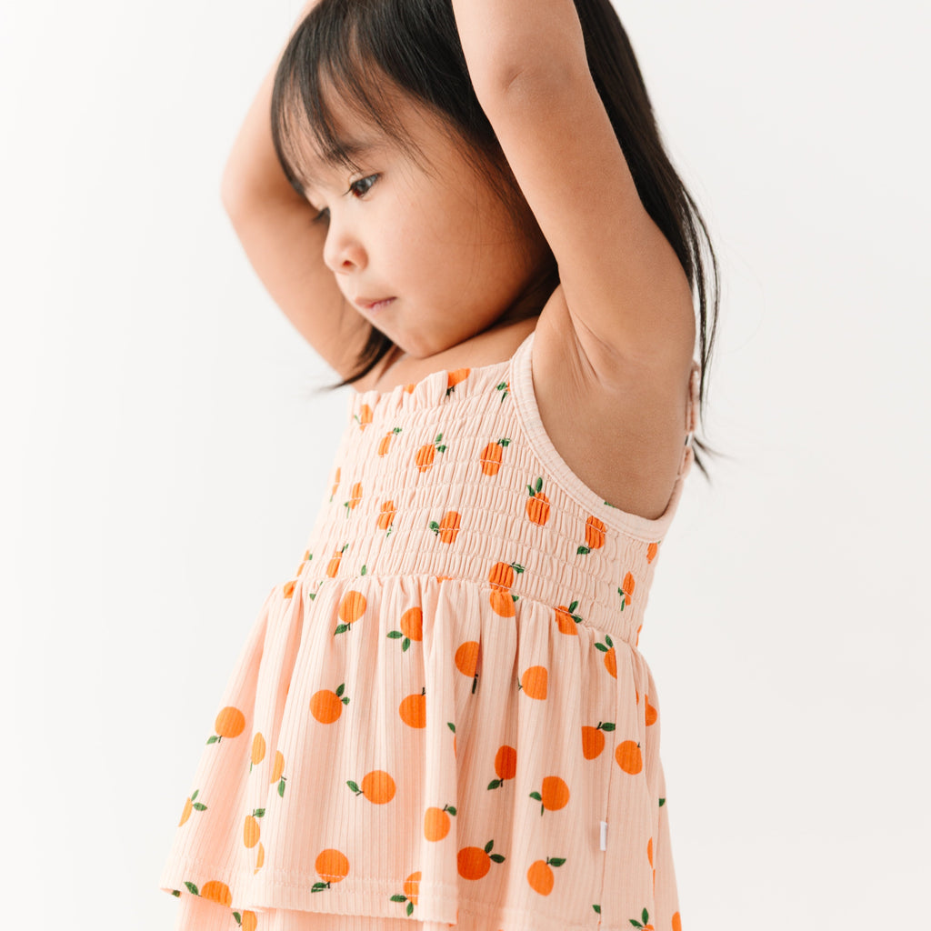 Oranges Small Ribbed Ruffle Romper