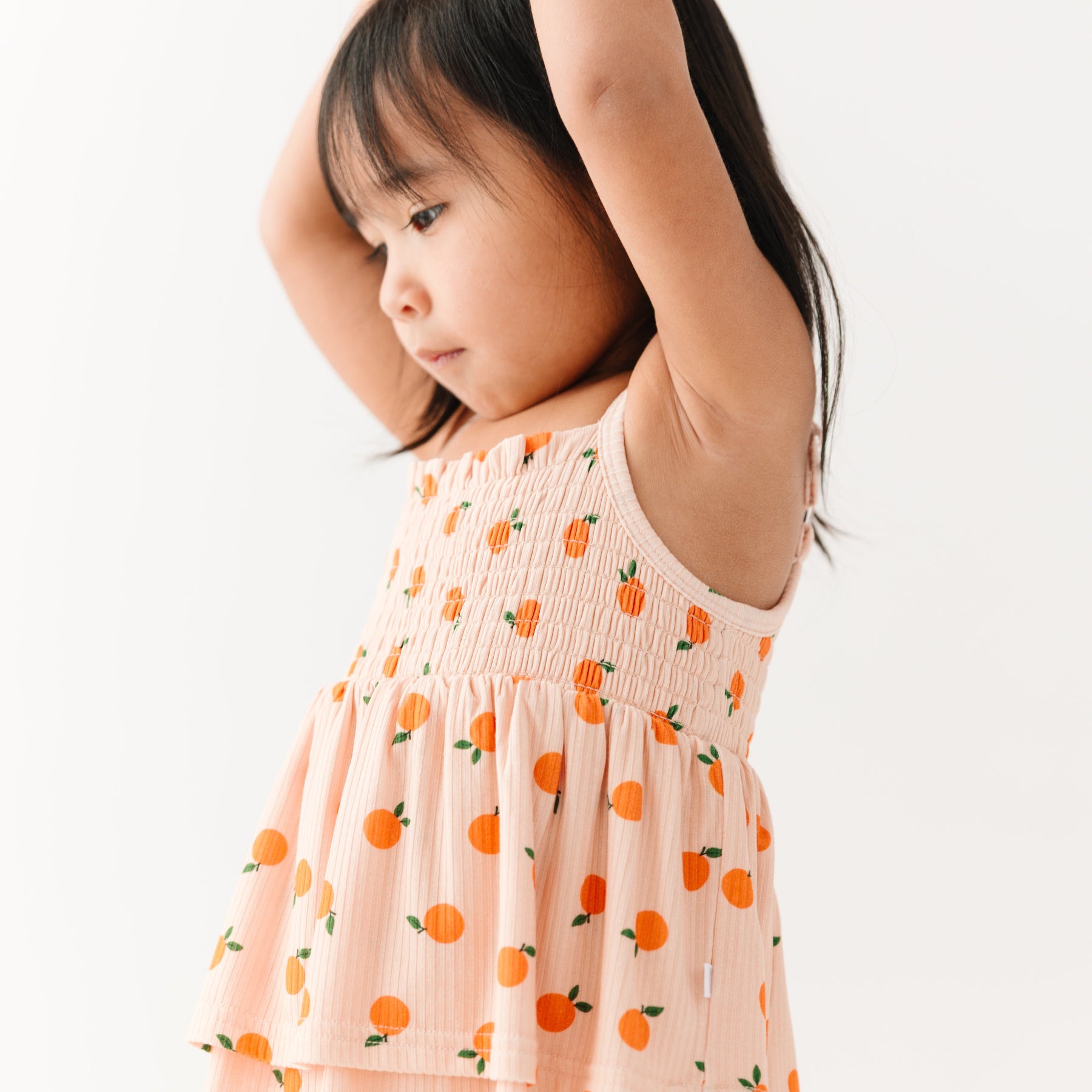Oranges Small Ribbed Ruffle Romper