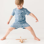 Take Flight Blue Small Ribbed Shorts Two-Piece Set