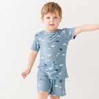 Take Flight Blue Small Ribbed Shorts Two-Piece Set