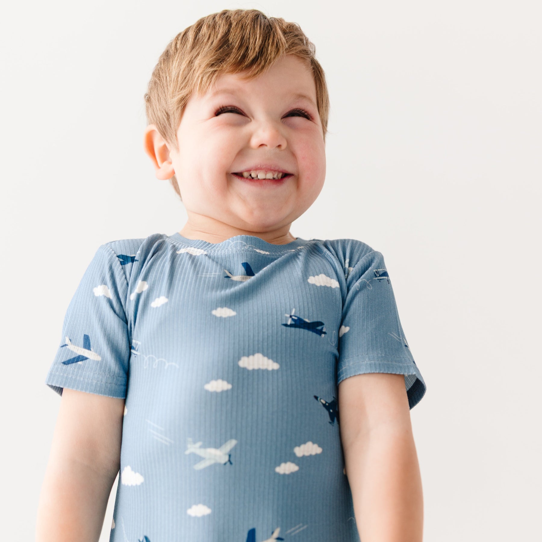 Take Flight Blue Small Ribbed Shorts Two-Piece Set