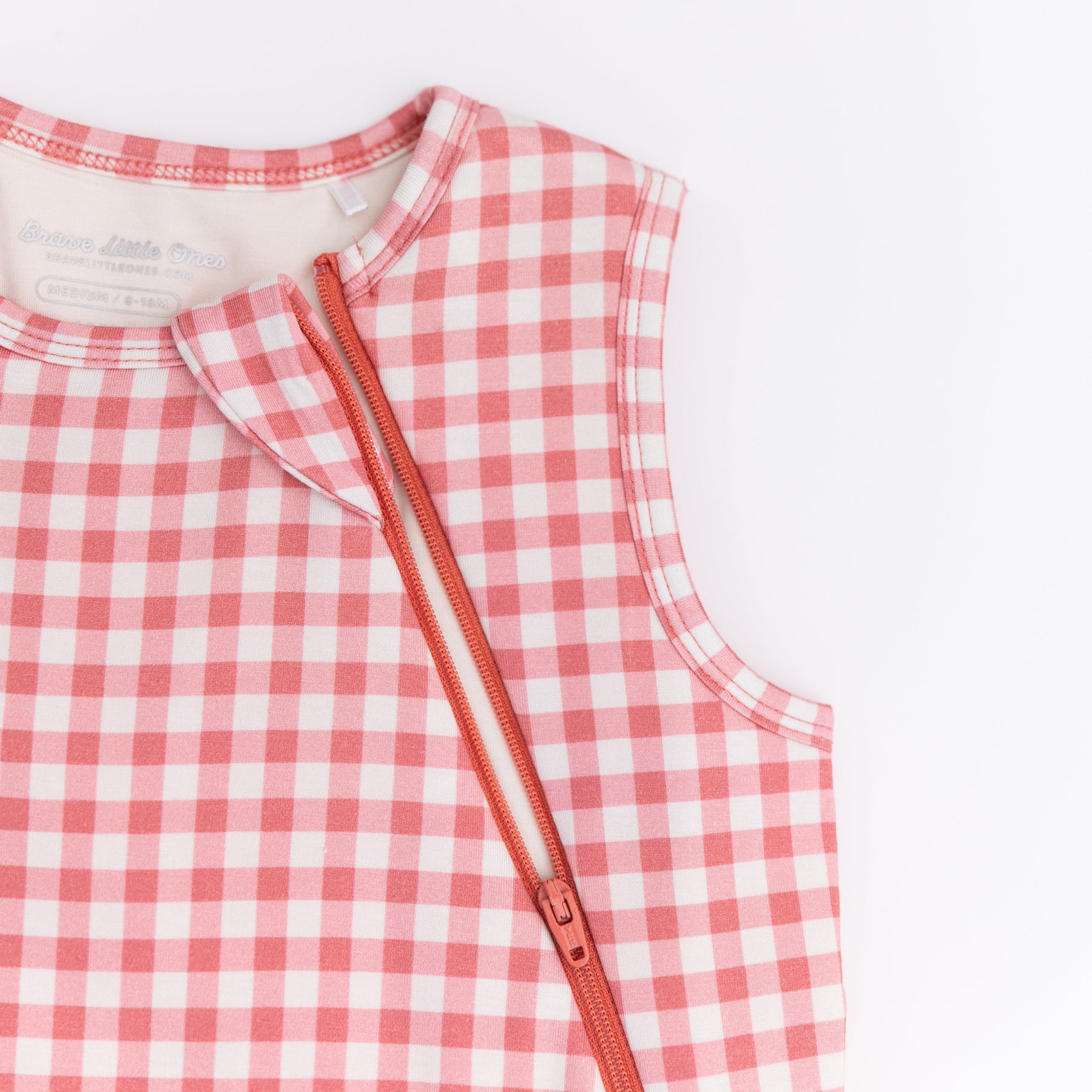Mauve Small Gingham Sleep Sack (1.0 TOG)