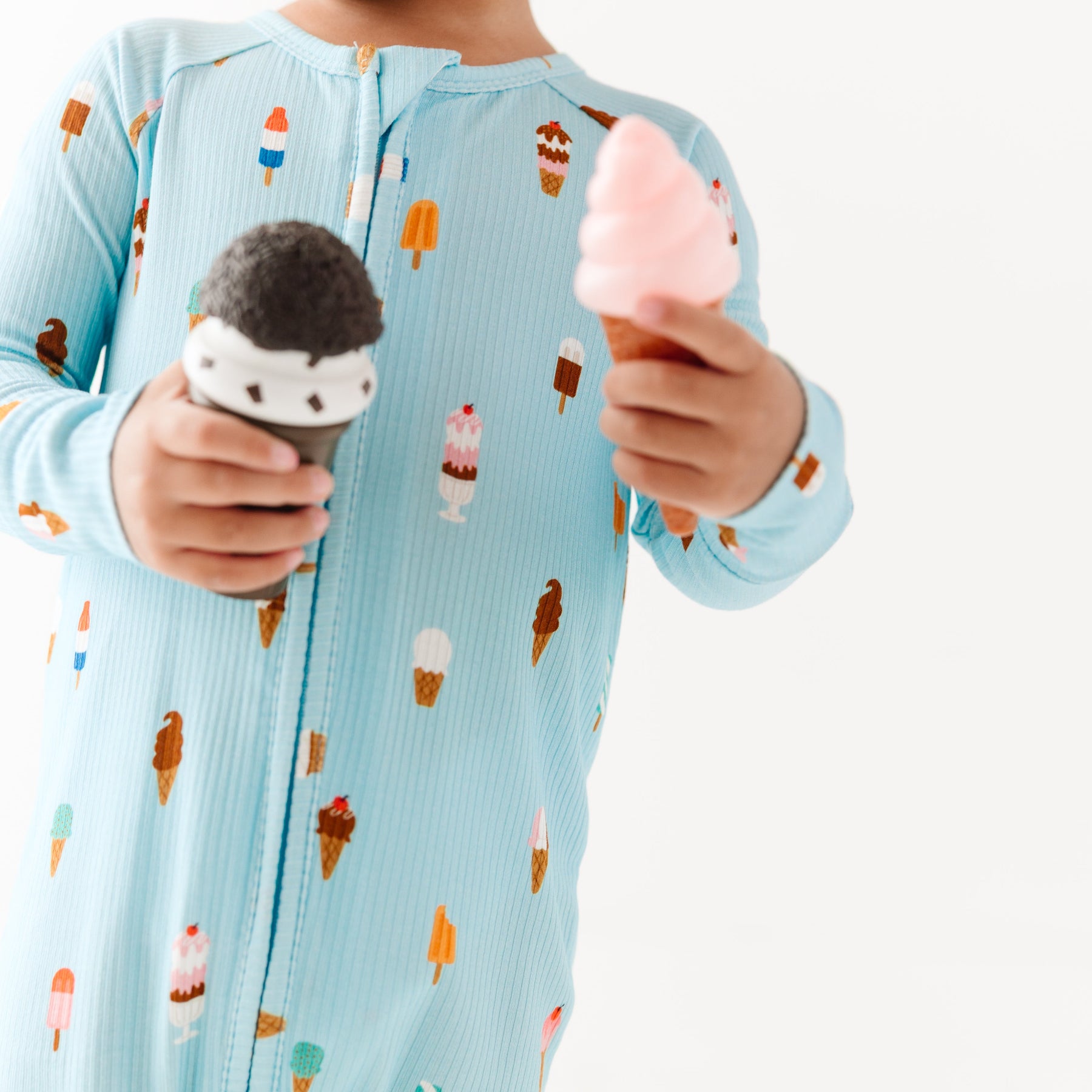 Ice Cream Shop Small Ribbed Zip Romper