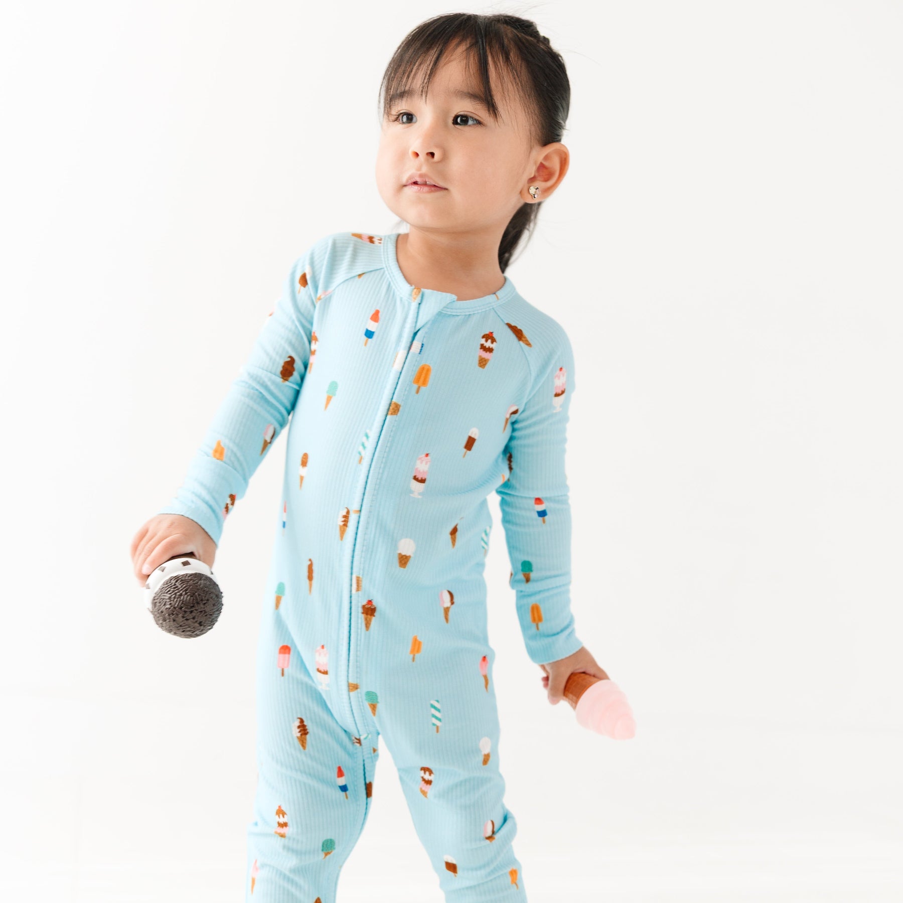 Ice Cream Shop Small Ribbed Zip Romper