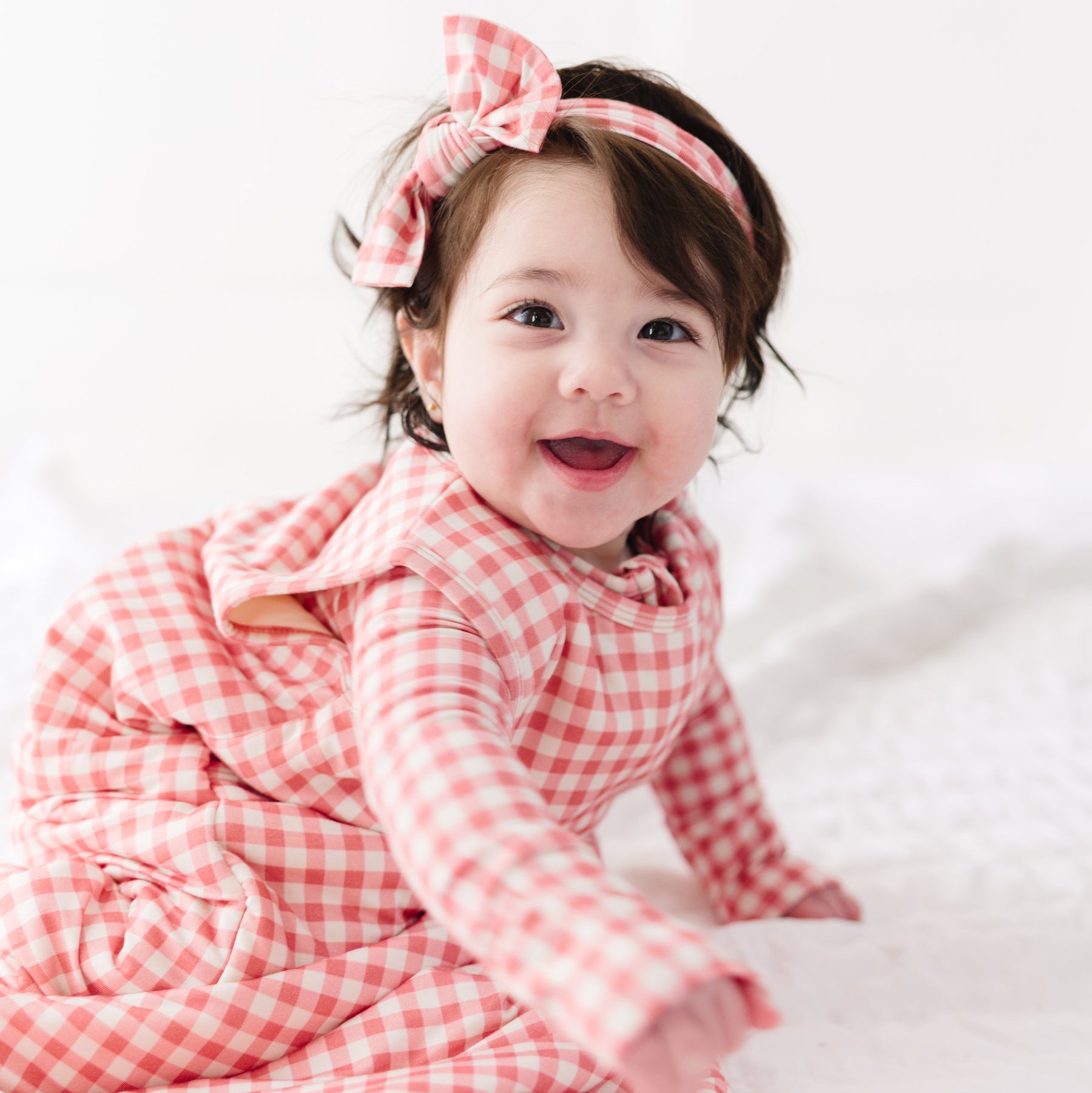 Mauve Small Gingham Bow