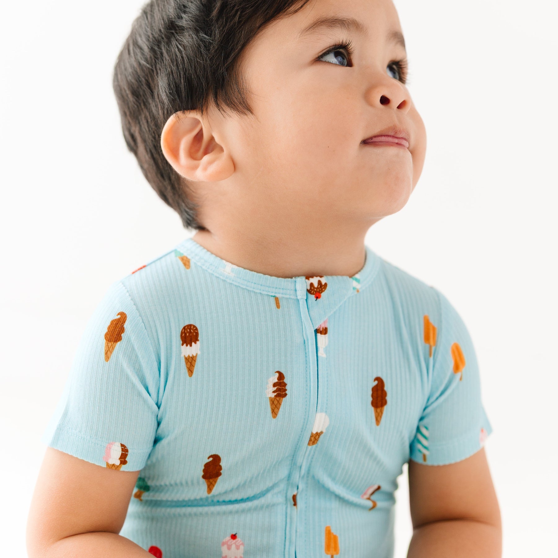 Ice Cream Shop Small Ribbed Summer Zip Romper