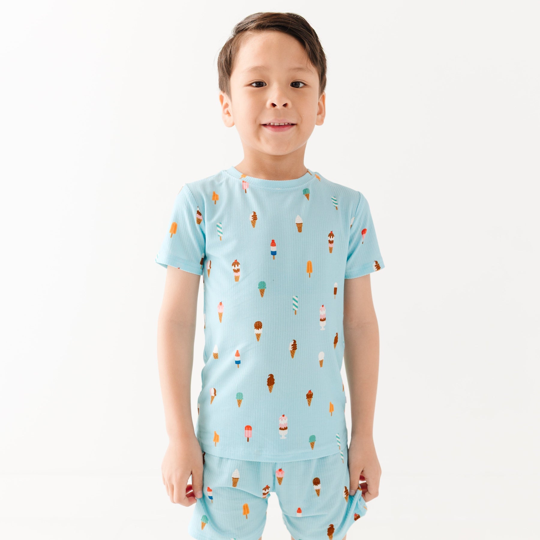 Ice Cream Shop Small Ribbed Shorts Two-Piece Set