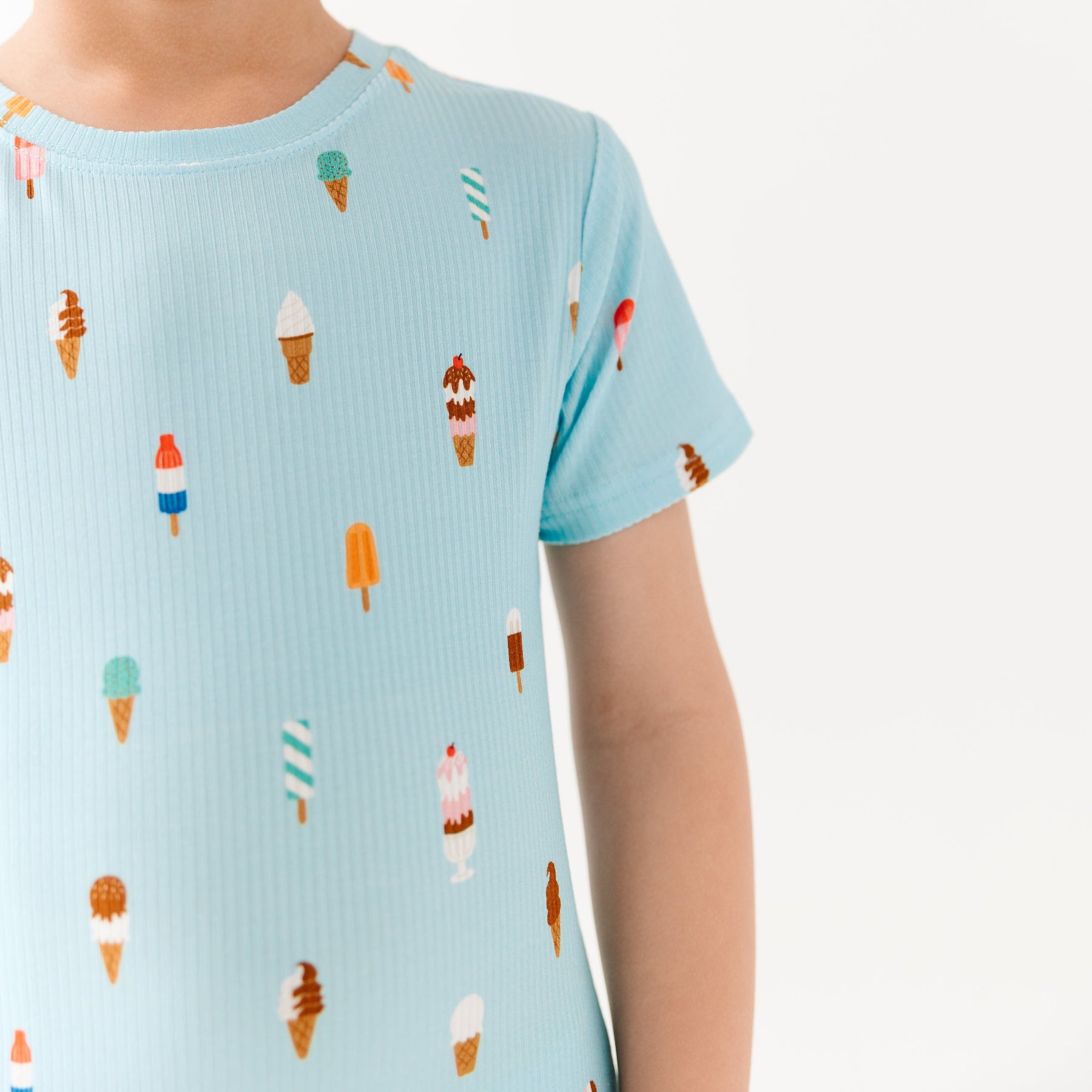 Ice Cream Shop Small Ribbed Shorts Two-Piece Set