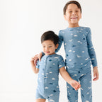 Take Flight Blue Small Ribbed Summer Zip Romper