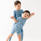 Take Flight Blue Small Ribbed Summer Zip Romper