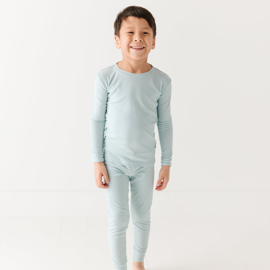 Harbor Blue Small Ribbed Two-Piece Set