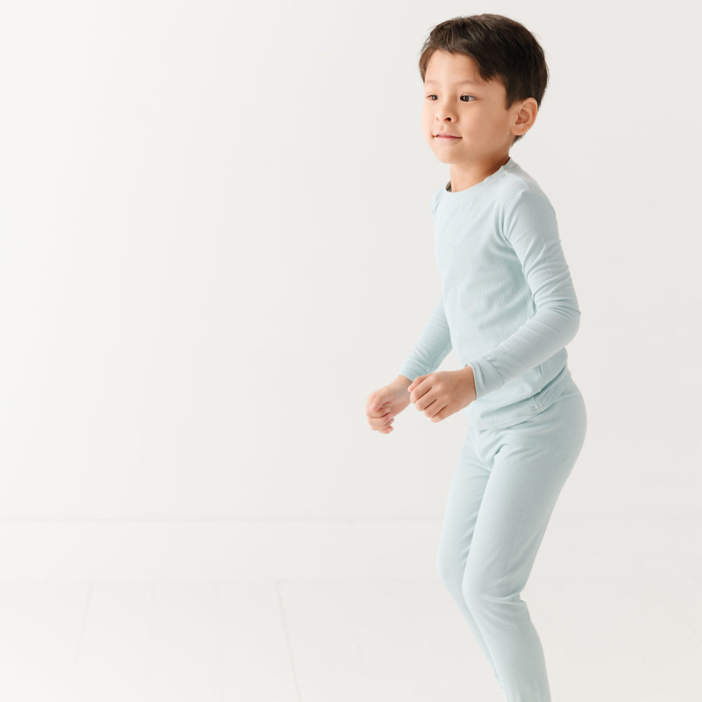 Harbor Blue Small Ribbed Two-Piece Set