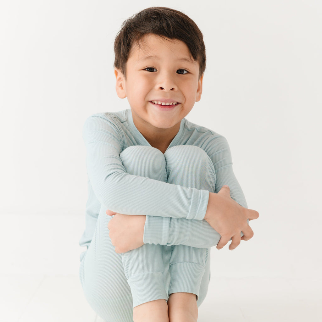 Harbor Blue Small Ribbed Two-Piece Set