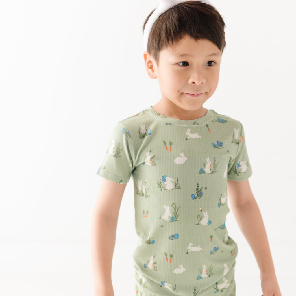 Sage Bunnies Small Ribbed Shorts Two-Piece Set