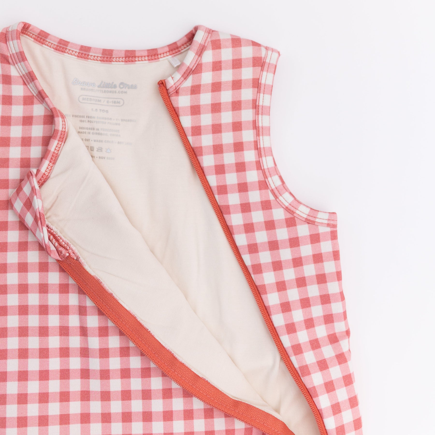 Mauve Small Gingham Sleep Sack (1.0 TOG)