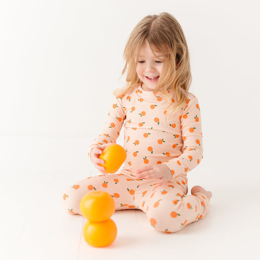 Oranges Small Ribbed Two-Piece Set
