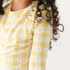 Yellow Gingham Tulip Two-Piece Set