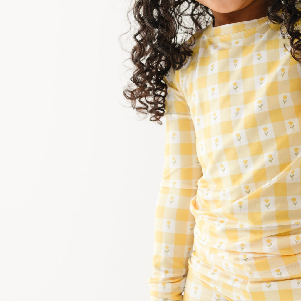 Yellow Gingham Tulip Two-Piece Set