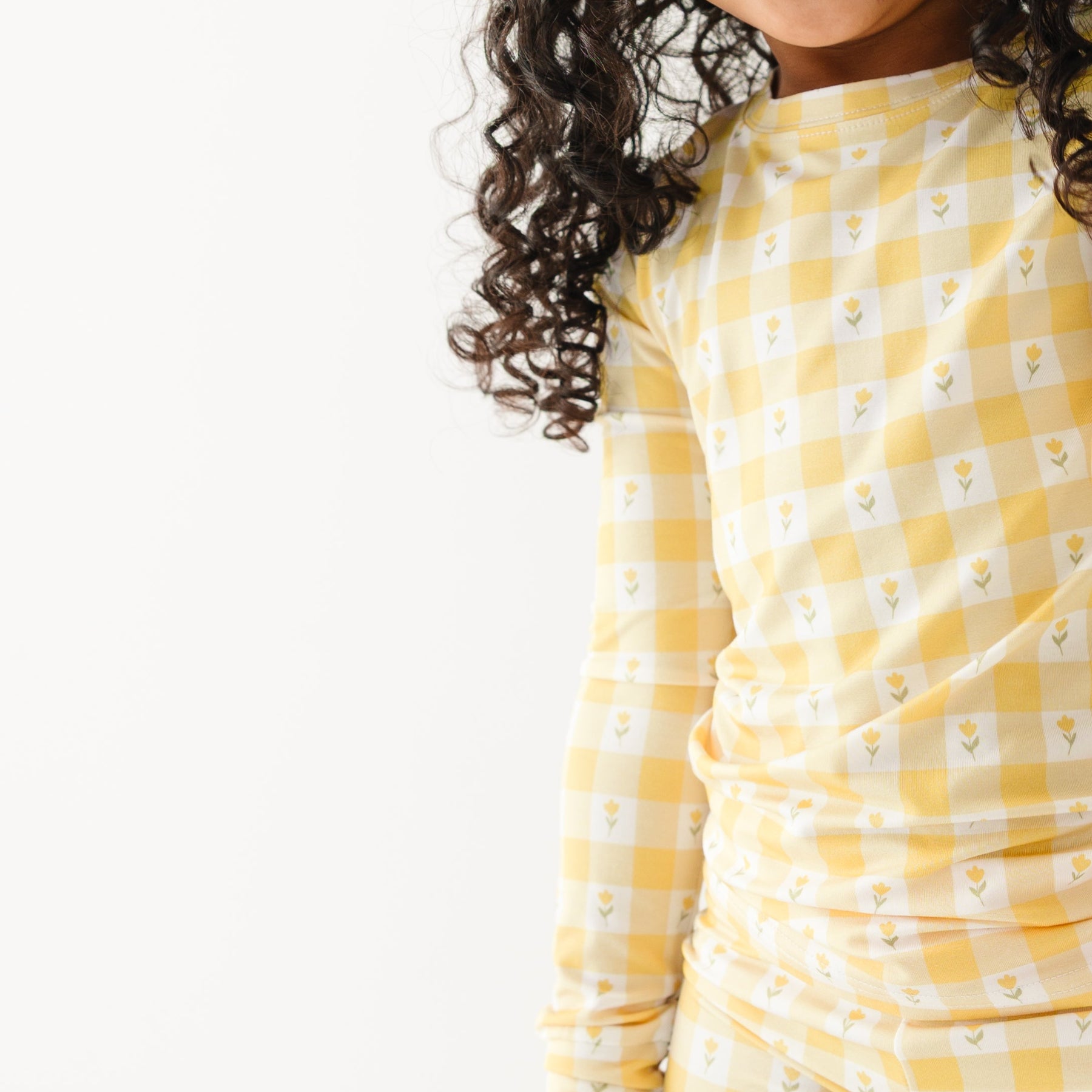 Yellow Gingham Tulip Two-Piece Set