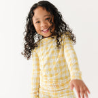 Yellow Gingham Tulip Two-Piece Set