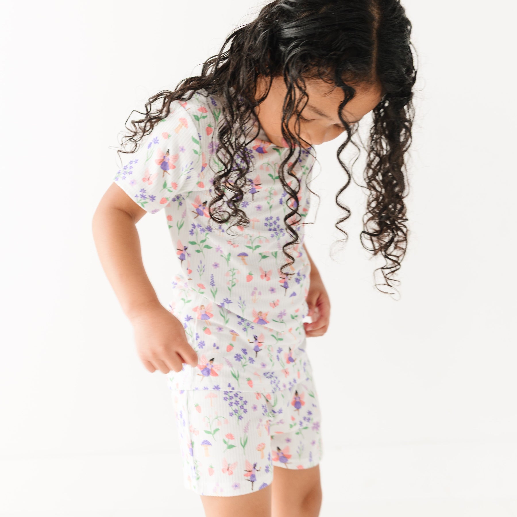 Fairy Garden Small Ribbed Shorts Two-Piece Set