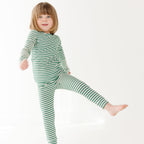 Eucalyptus Green Stripe Small Ribbed Two-Piece Set