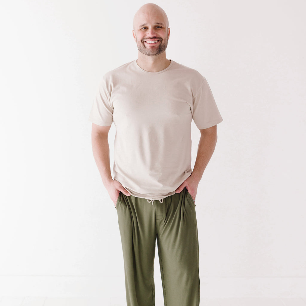 Olive Small Ribbed Men's Pants
