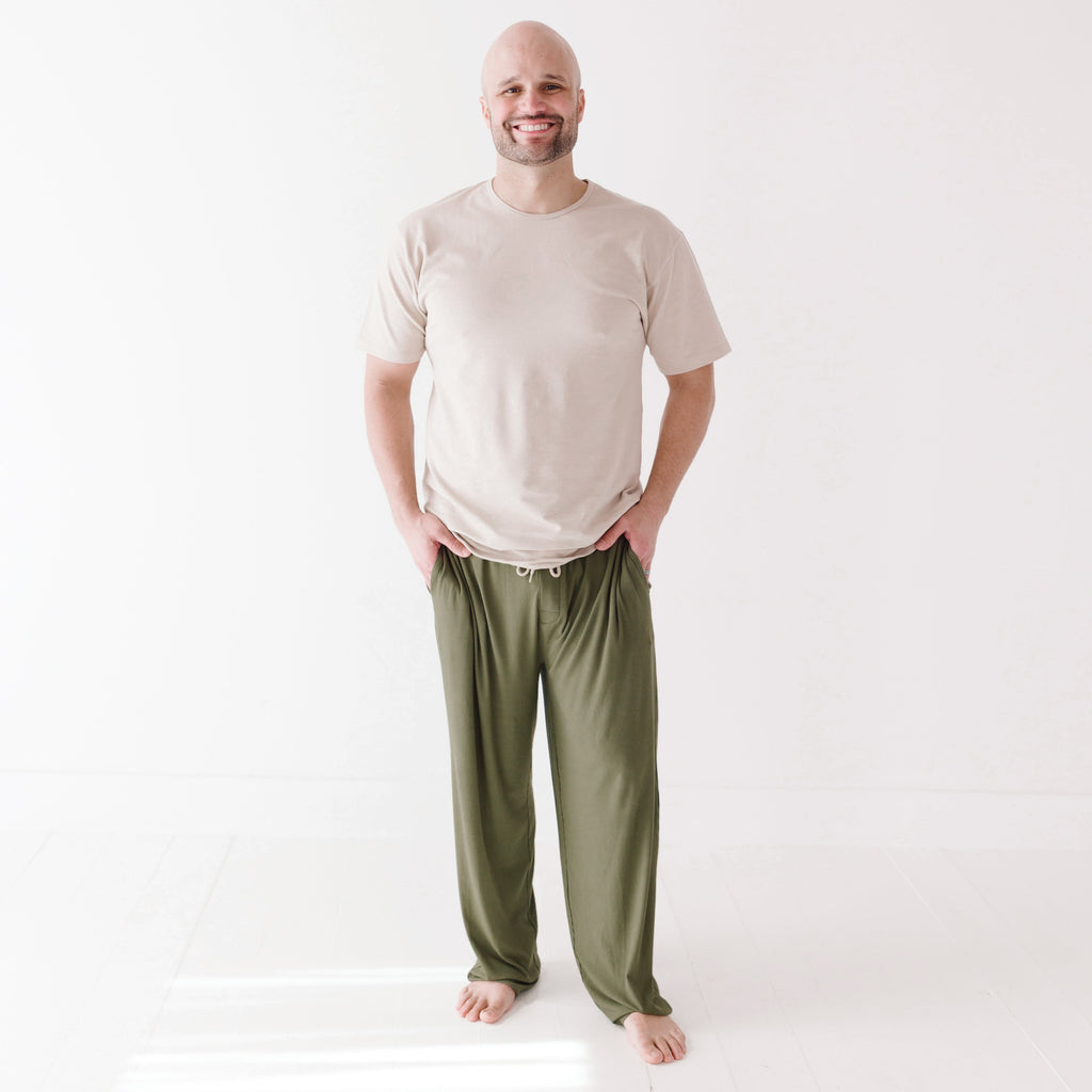 Olive Small Ribbed Men's Pants