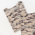 Camouflage-patterned pajama set on a white background