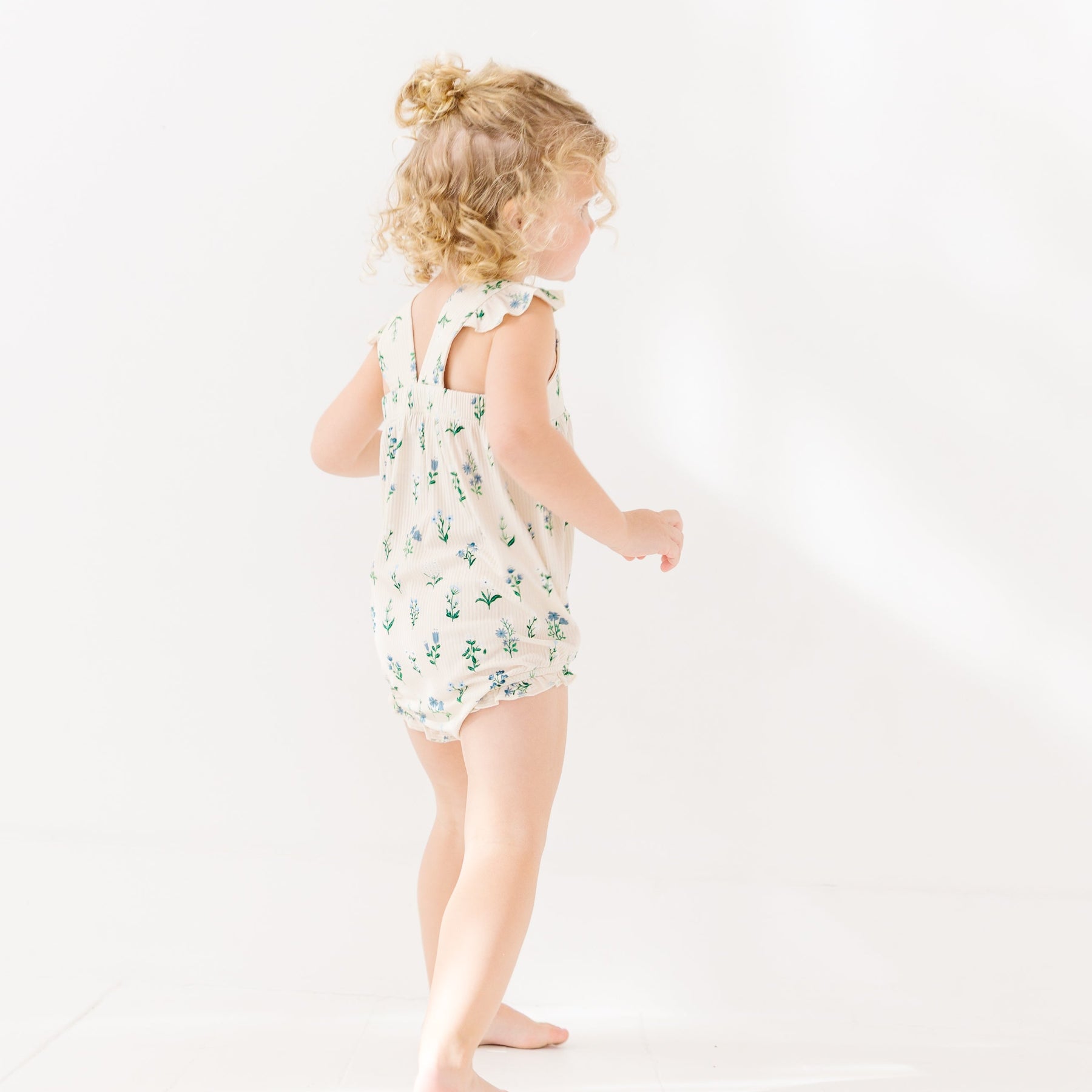 Morning Meadow Small Ribbed Flutter Sleeve Romper