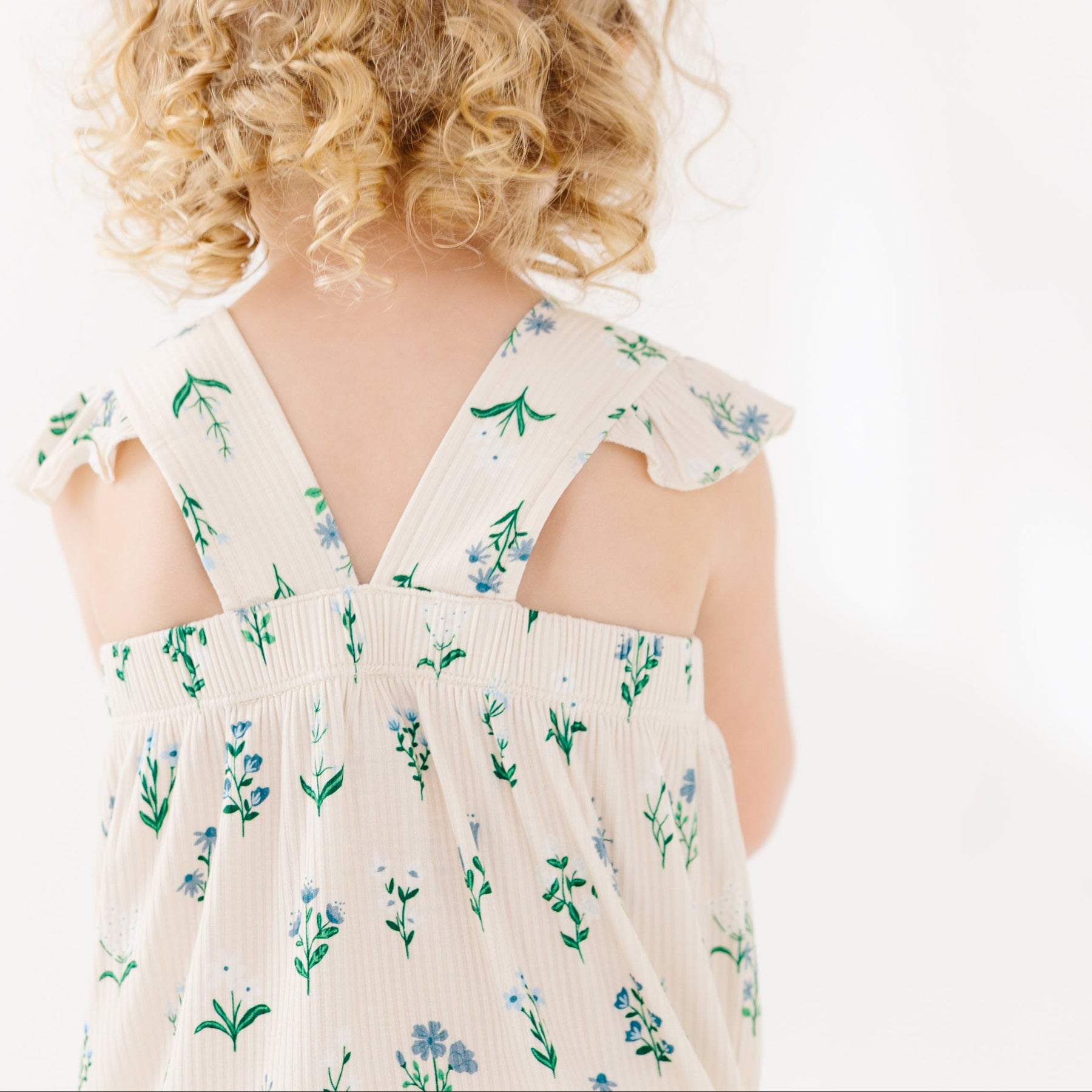 Morning Meadow Small Ribbed Flutter Sleeve Romper