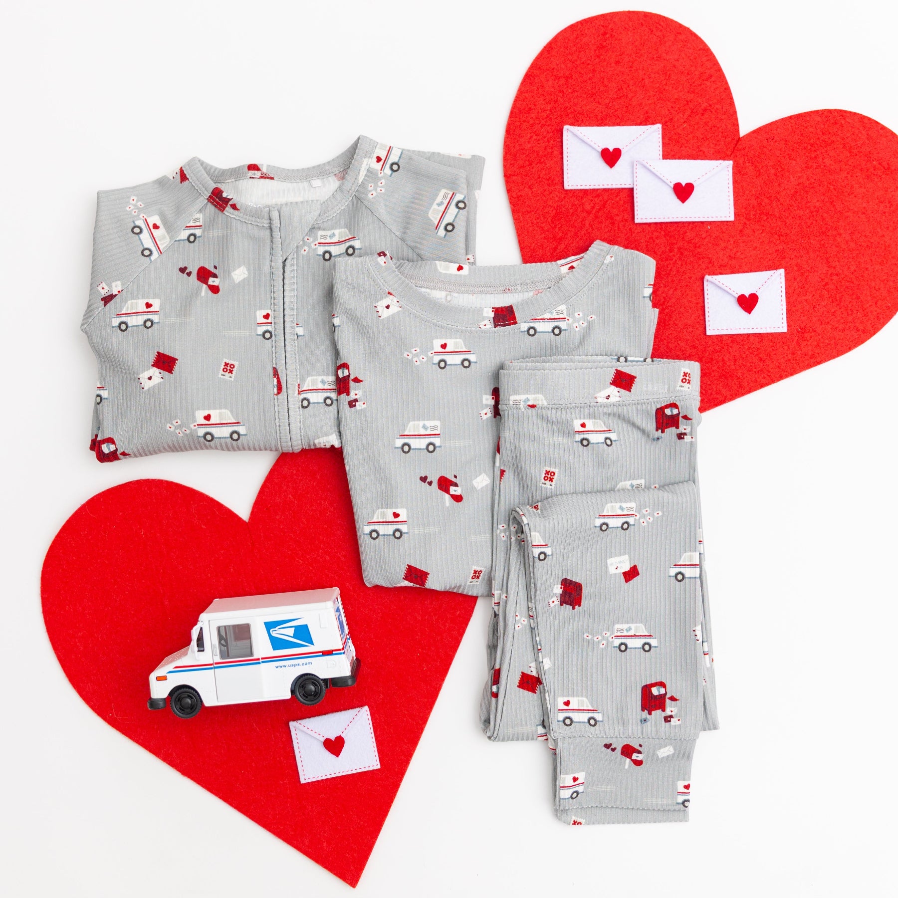 Cupid's Postal Service Small Ribbed Zip Romper