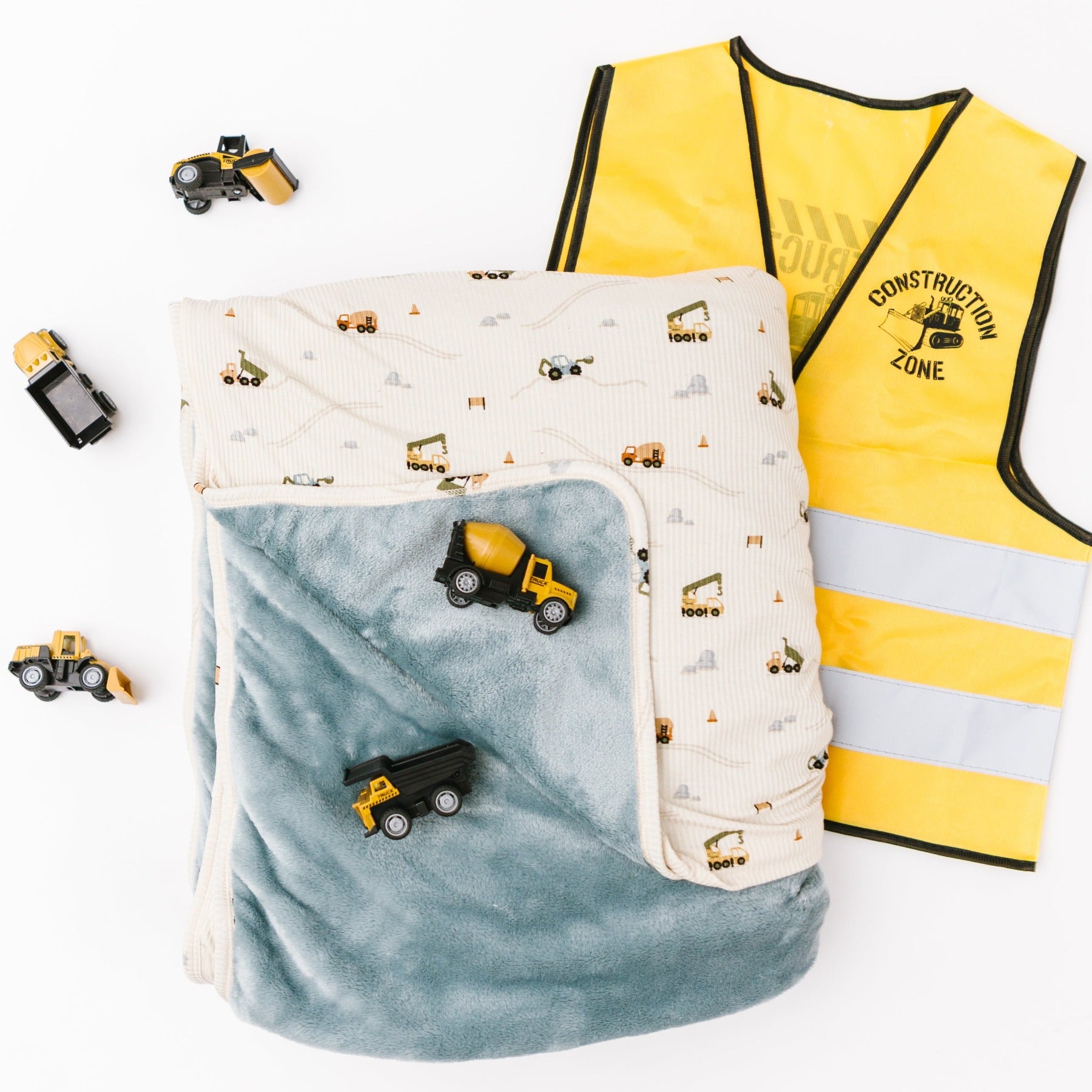 Construction Small Ribbed Toddler Blanket