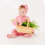 Peony Pink Small Ribbed Zip Romper