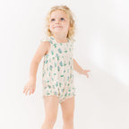 Morning Meadow Small Ribbed Flutter Sleeve Romper