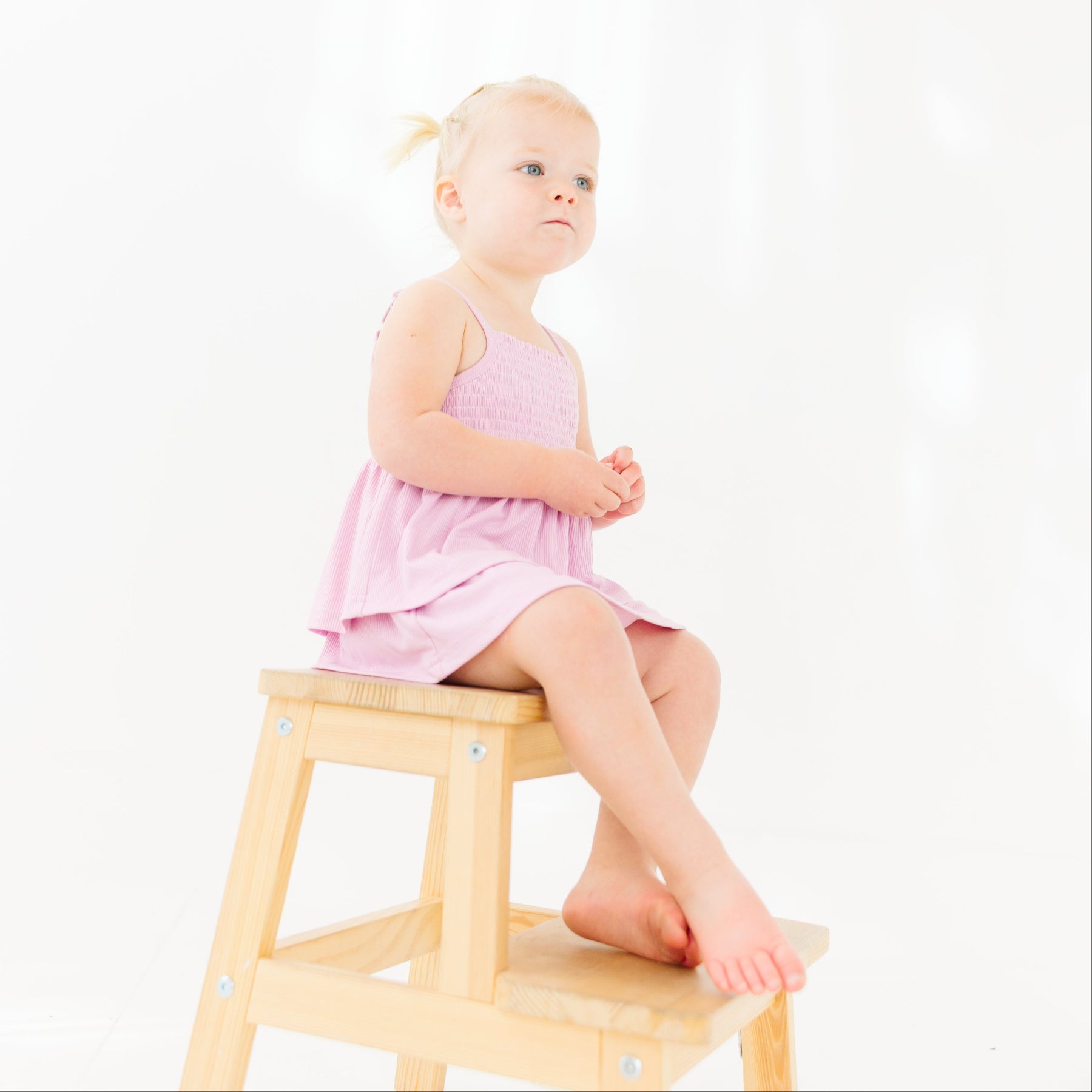 Lilac Mist Small Ribbed Ruffle Romper