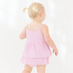 Lilac Mist Small Ribbed Ruffle Romper