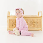 Lilac Mist Small Ribbed Zip Romper