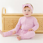 Lilac Mist Small Ribbed Zip Romper