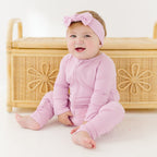 Lilac Mist Small Ribbed Zip Romper