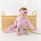 Lilac Mist Small Ribbed Zip Romper