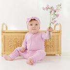 Lilac Mist Small Ribbed Zip Romper