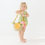 Tarragon Green Small Ribbed Ruffle Romper