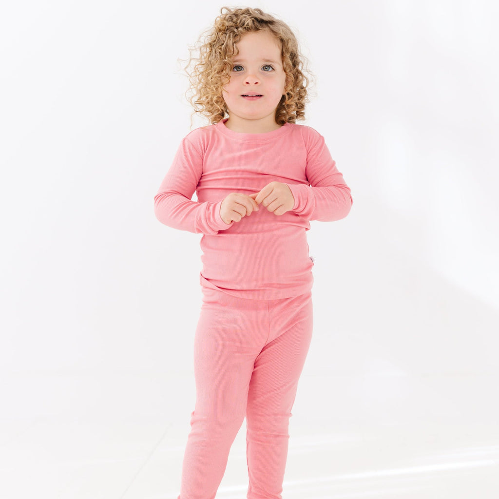 Peony Pink Small Ribbed Two-Piece Set