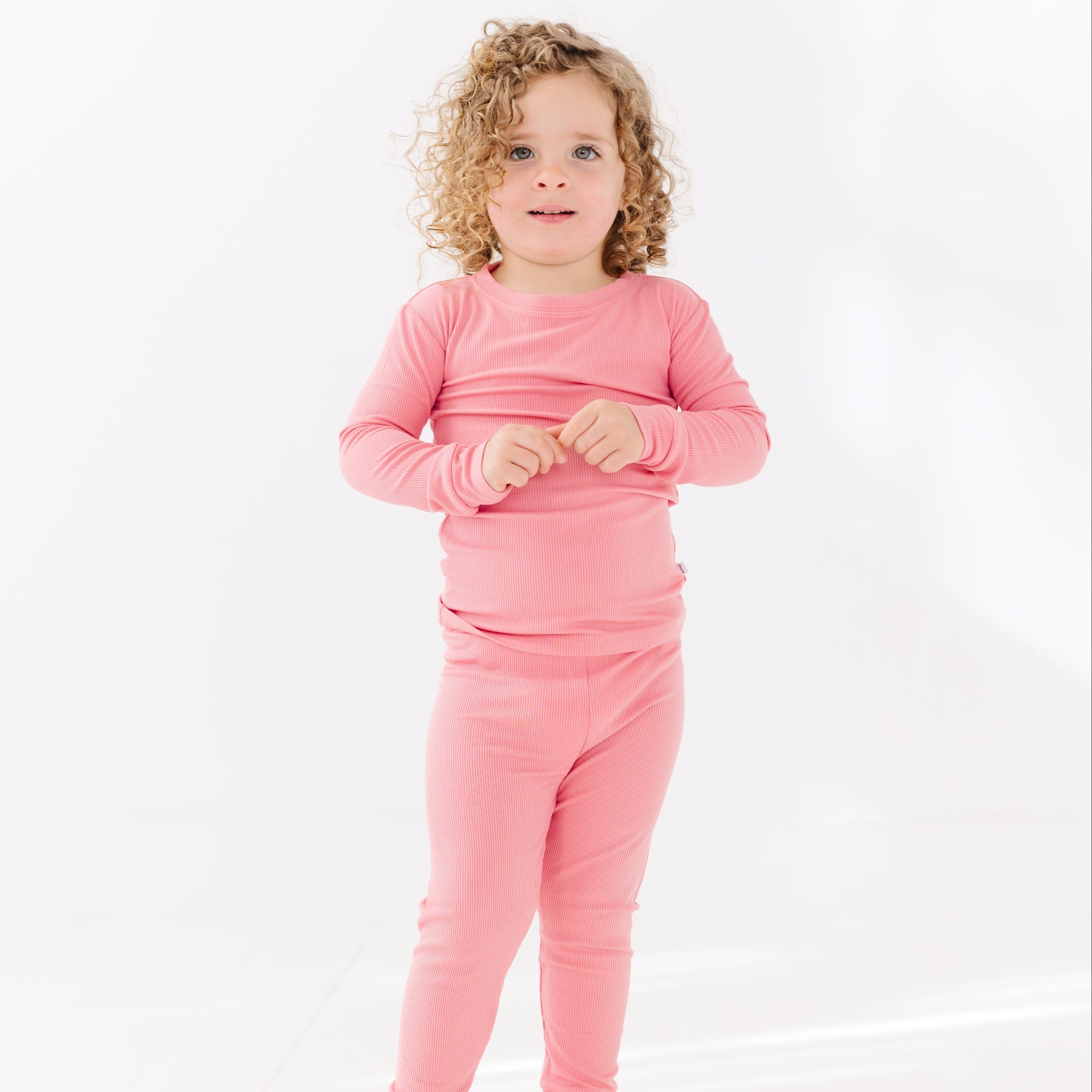 Peony Pink Small Ribbed Two-Piece Set